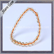 6-10mm Natural Citrine Round Ball Bracelet